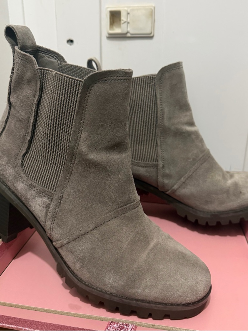 UGG Gray Suede Chelsea Ankle Boots